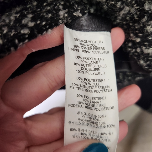 J. Crew wool blend black & white marled boucle tweed jacket size 8 - Picture 8 of 11